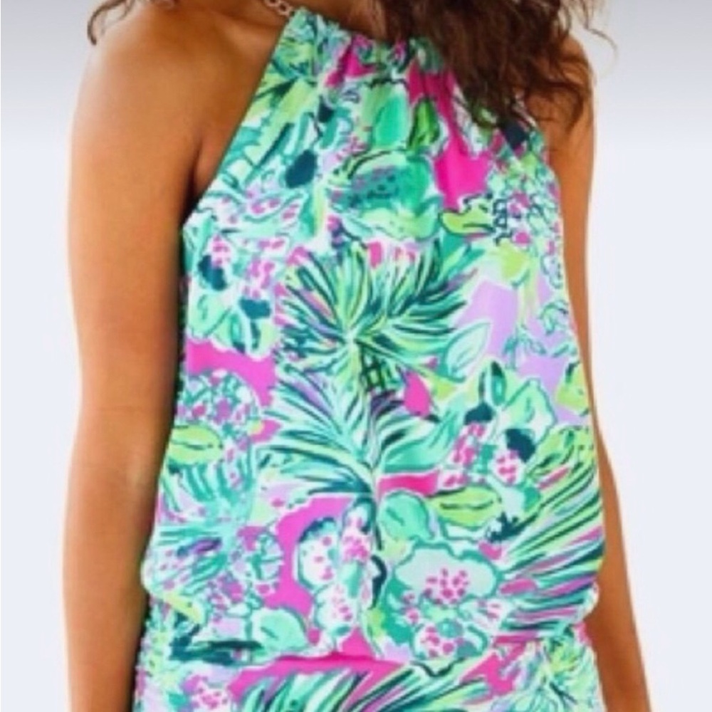 Lilly Pulitzer Vibrant Tropical Print Halter Top